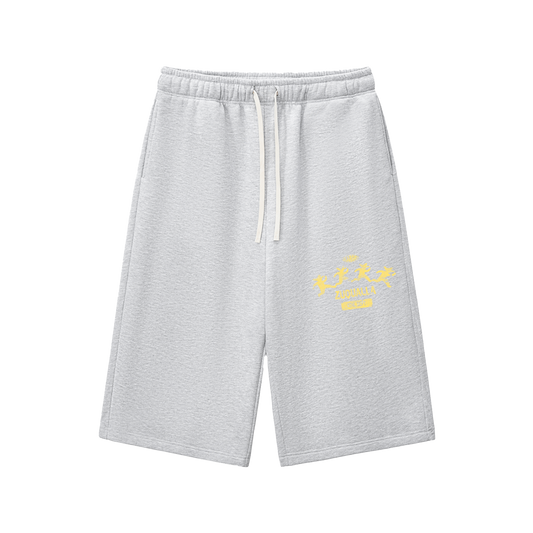 "Zuqualla Athletic Dept." 3/4 Length Heavyweight Sweat Shorts